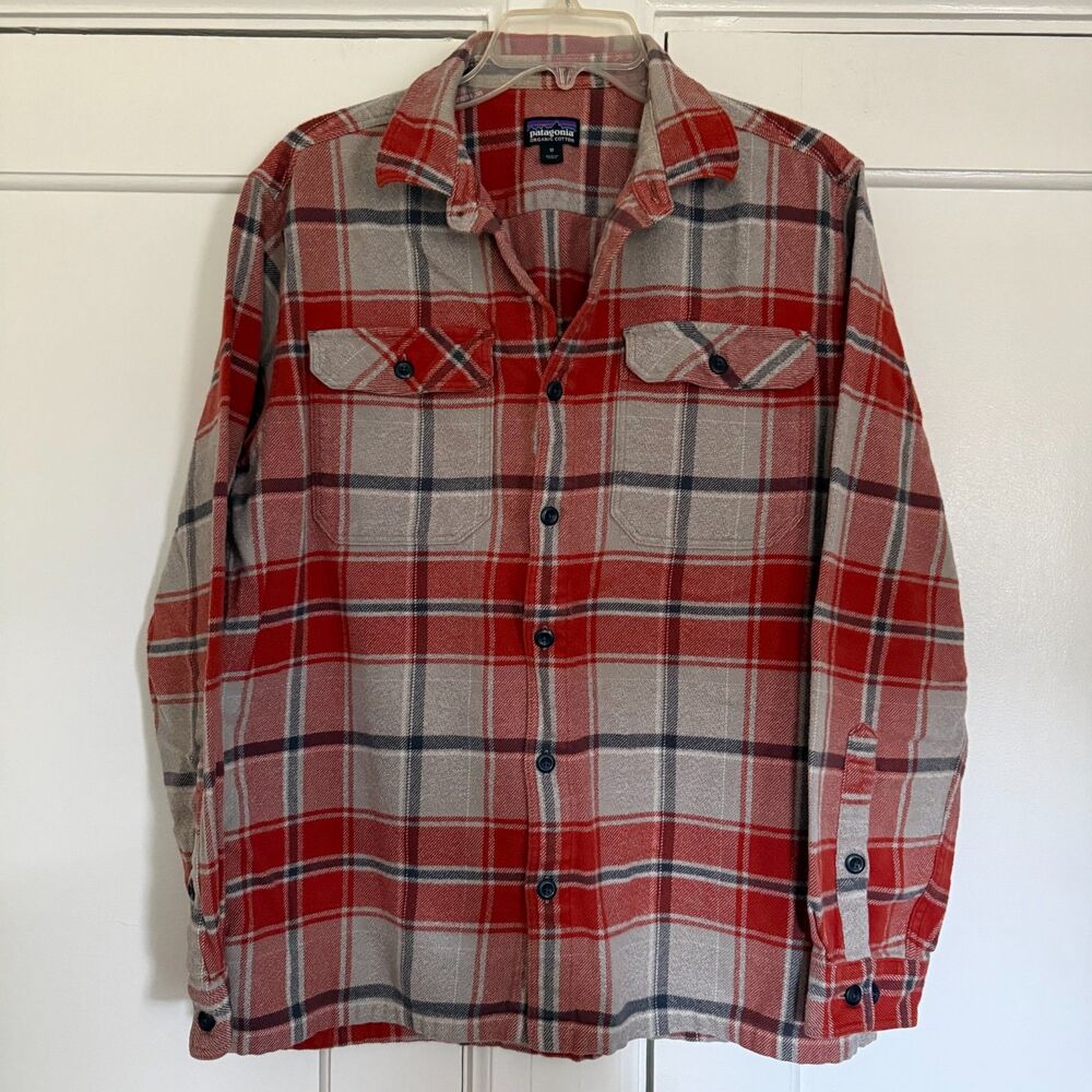 PATAGONIA Fjord Flannel Shirt 100% Organic Cotton Mens Medium